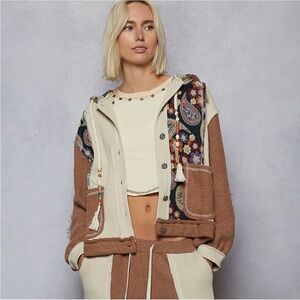 POL Boho Waffle Knit Jacket NWT